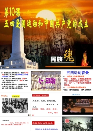 八年级历史上册 第4单元 从五四运动到红军长征（--）第11课 五四运动和中国共产党的成立课件1 中图版-中图级上册历史课件