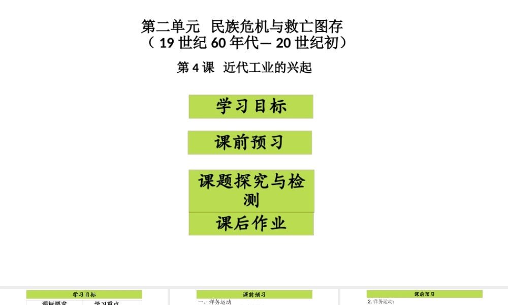 八年级历史上册 第2单元 民族危机与救亡图存（19世纪60年代—20世纪初）第4课 近代工业的兴起课件2 中图版-中图版初中八年级上册历史课件