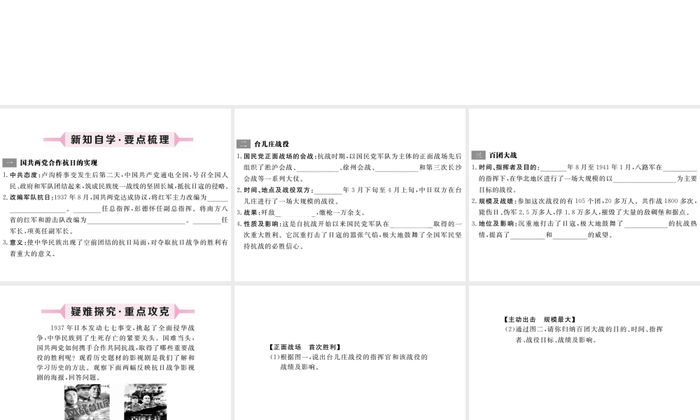 八年级历史上册 第15课 国共合作抗日课件 川教版-川教级上册历史课件