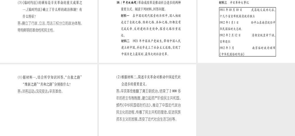 八年级历史上册 第2单元 辛亥革命与民国的创建 第9课 中华民国的创建作业课件 岳麓版-岳麓版初中八年级上册历史课件