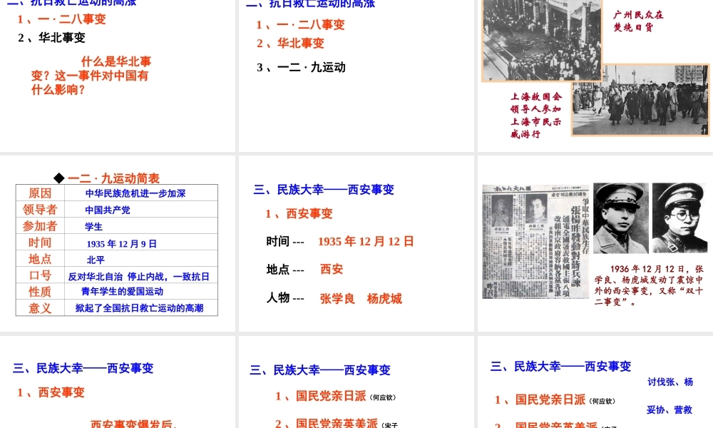 八年级历史上册 第15课 九一八事变和抗日救亡运动课件2 岳麓版-岳麓级上册历史课件
