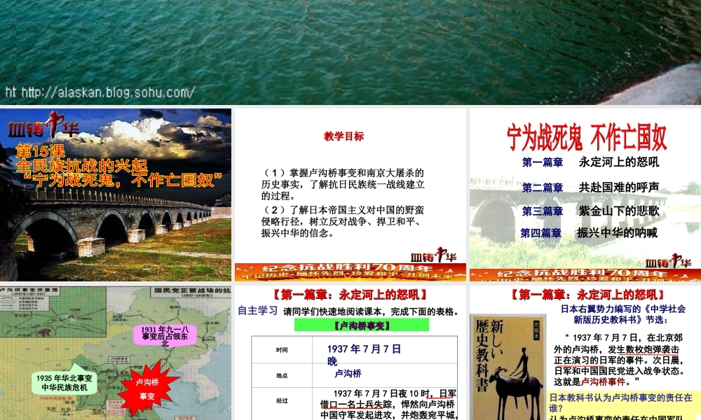 八年级历史上册 第15课 全民族抗战的兴起课件 北师大版-北师大级上册历史课件