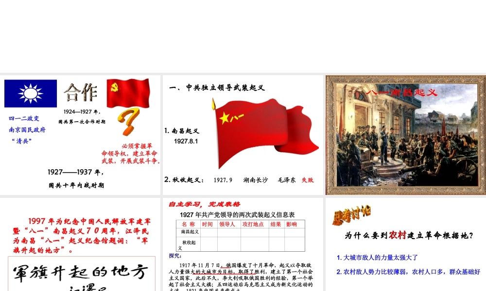 八年级历史上册 第15课 星星之火2C可以燎原课件 北师大版-北师大版初中八年级上册历史课件