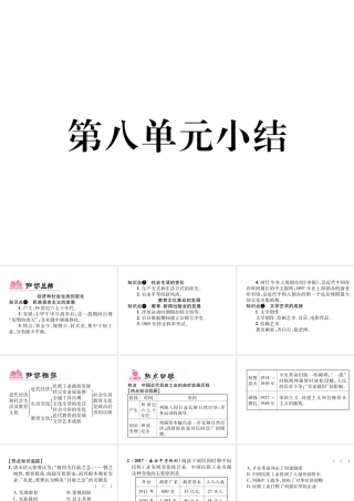 八年级历史上册 第八单元 近代经济、社会生活与教育文化事业的发展小结作业课件 新人教版-新人教版初中八年级上册历史课件