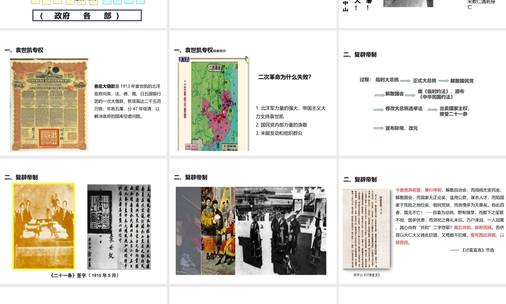 八年级历史上册 第2单元 辛亥革命与民族觉醒 第8课 袁世凯称帝与军阀混战《袁世凯独裁统治与军阀混战》课件 华东师大版-华东师大版初中八年级上册历史课件