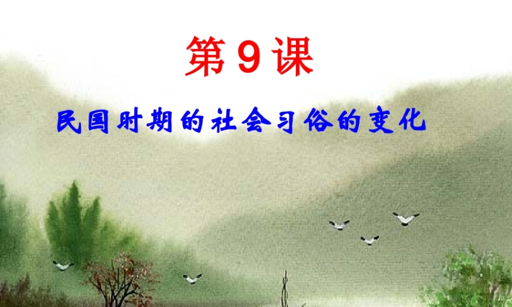 八年级历史上册 第2单元 辛亥革命与民族觉醒 第9课 民国时期的社会习俗变化课件 华东师大版-华东师大级上册历史课件