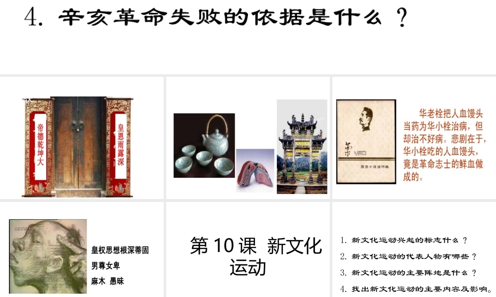 八年级历史上册 第2单元 辛亥革命与民族觉醒 第10课 新文化运动课件1 华东师大版-华东师大版初中八年级上册历史课件