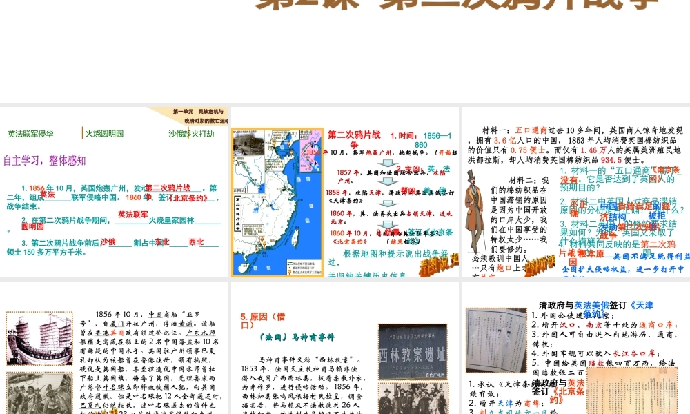 八年级历史上册 第2课 第二次鸦片战争课件 北师大版-北师大版初中八年级上册历史课件