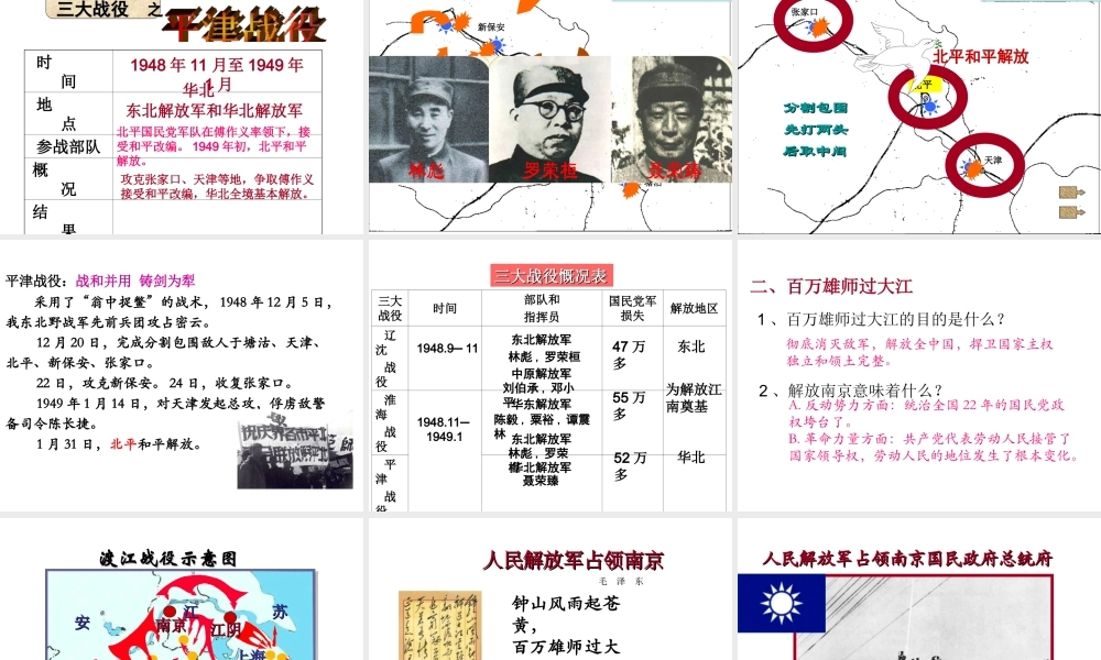 八年级历史上册 第17课 解放战争的胜利课件2 华东师大版-华东师大级上册历史课件