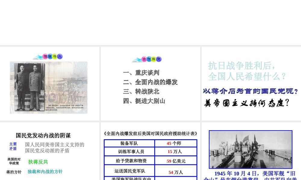 八年级历史上册 第17课 全面内战的爆发课件2 川教版-川教级上册历史课件