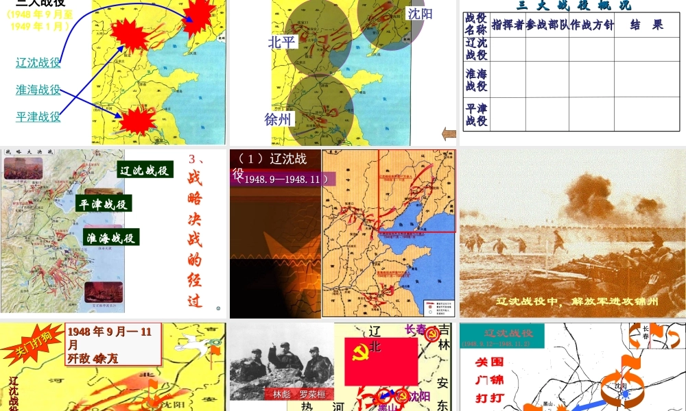 八年级历史上册 第5单元 第19课 战略决战教学课件 中华书局版-中华书局版初中八年级上册历史课件