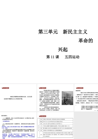 八年级历史上册 第3单元 新民主主义革命的兴起 11 五四运动课件 中华书局版-中华书局版初中八年级上册历史课件