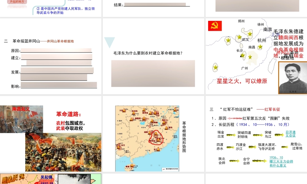 八年级历史上册 第三单元 第15课 星星之火，可以燎原课件 北师大版-北师大级上册历史课件