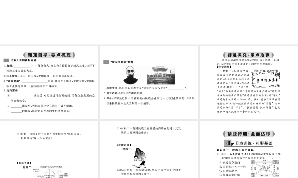 八年级历史上册 第18课 民族工业的曲折发展课件 华东师大版-华东师大级上册历史课件