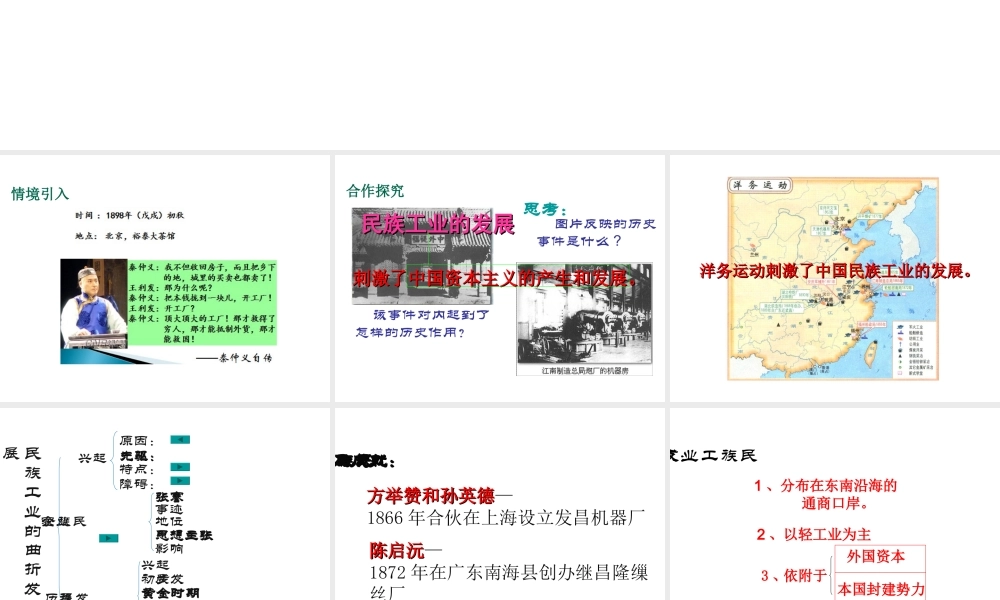 八年级历史上册 第18课 民族工业的曲折发展课件1 华东师大版-华东师大版初中八年级上册历史课件