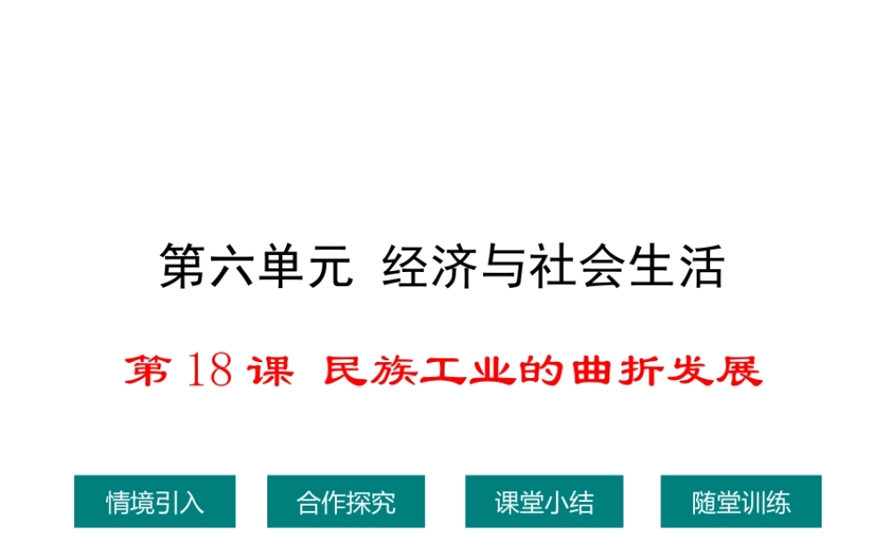 八年级历史上册 第18课 民族工业的曲折发展课件2 华东师大版-华东师大版初中八年级上册历史课件