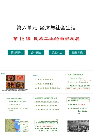 八年级历史上册 第18课 民族工业的曲折发展课件2 华东师大版-华东师大级上册历史课件