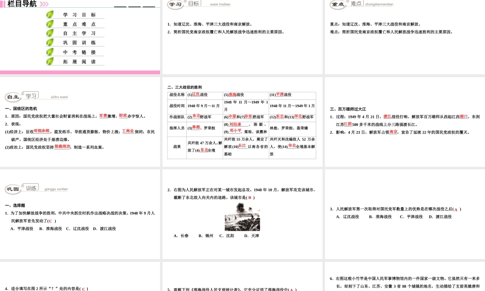 八年级历史上册 第5单元 人民解放战争的胜利 第20课 国民党政权的崩溃课件 北师大版-北师大版初中八年级上册历史课件