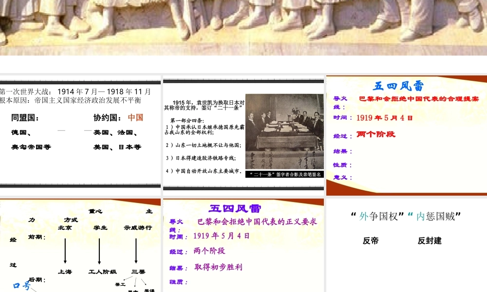 八年级历史上册 第3单元 新民主主义革命的兴起 第11课 五四运动和中国共产党的成立课件2 华东师大版-华东师大级上册历史课件