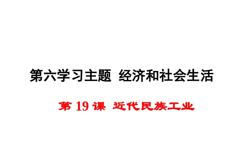 八年级历史上册 第19课 近代民族工业课件1 川教版-川教版初中八年级上册历史课件