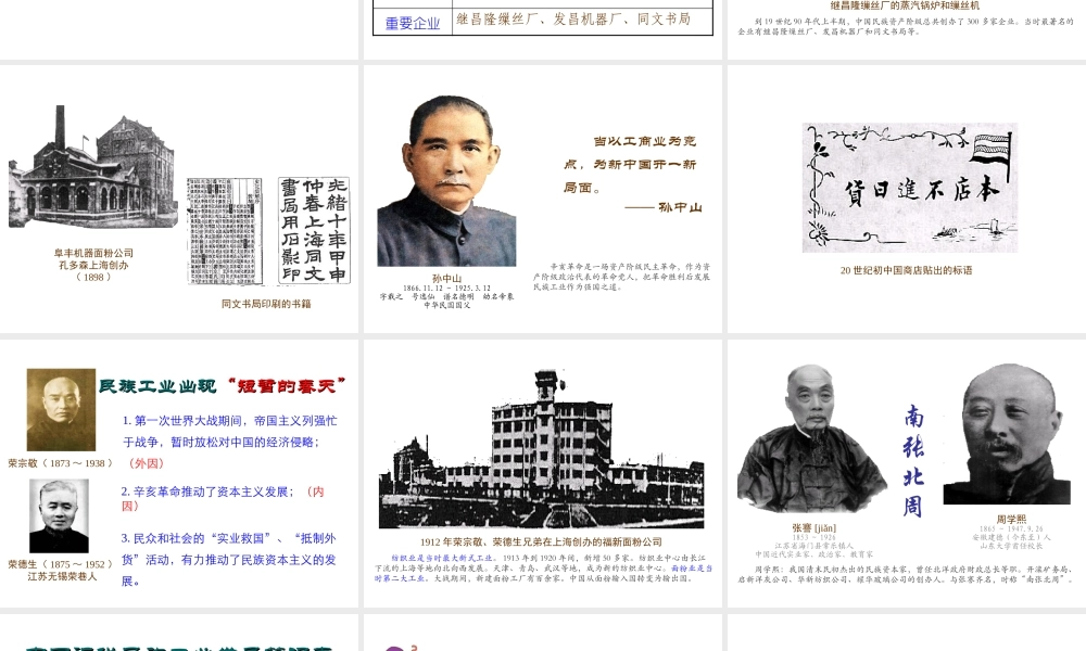 八年级历史上册 第19课 近代民族工业课件1 川教版-川教版初中八年级上册历史课件