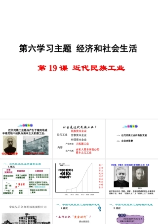 八年级历史上册 第19课 近代民族工业课件2 川教版-川教版初中八年级上册历史课件