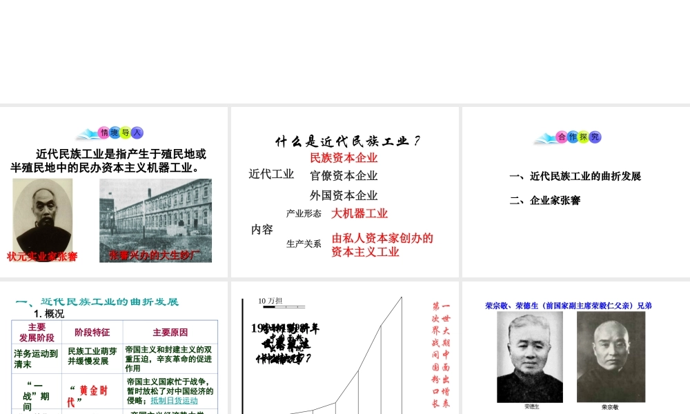 八年级历史上册 第19课 近代民族工业课件2 川教版-川教级上册历史课件