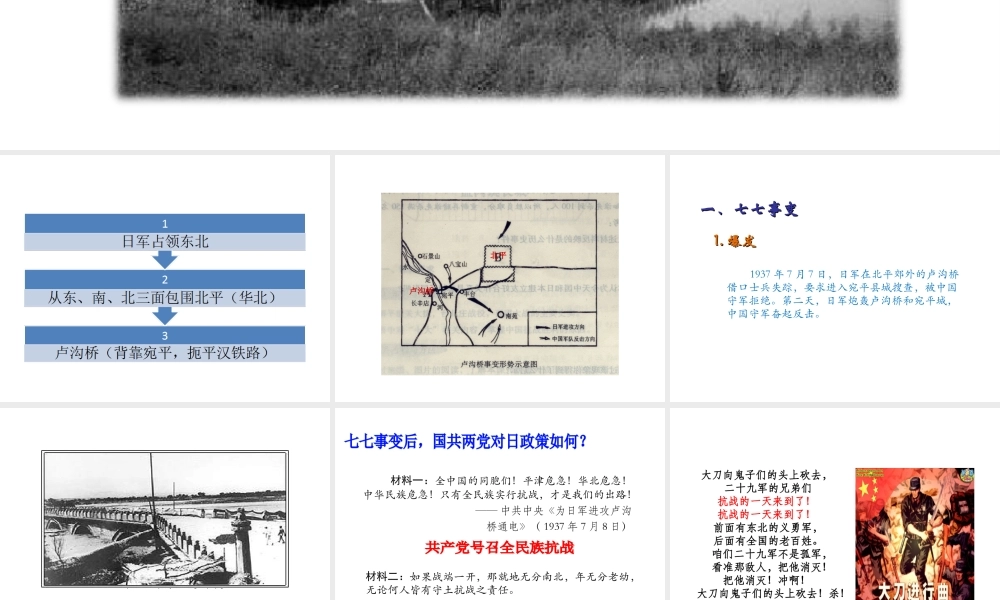 八年级历史上册 第四单元 伟大的抗日战争 第18课 全国抗战的爆发教学课件 岳麓版-岳麓版初中八年级上册历史课件