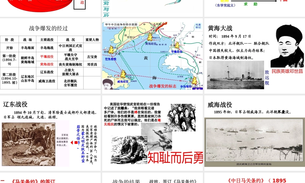 八年级历史上册 第5课 中日甲午战争课件1 北师大版-北师大级上册历史课件