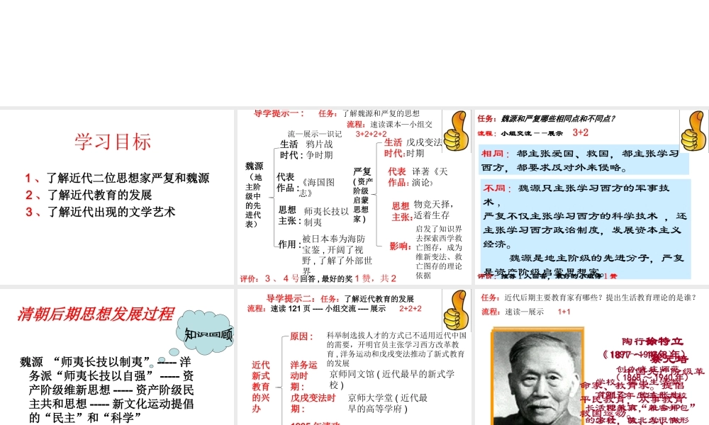 八年级历史上册 第24课 近代思想、教育和文艺课件 岳麓版