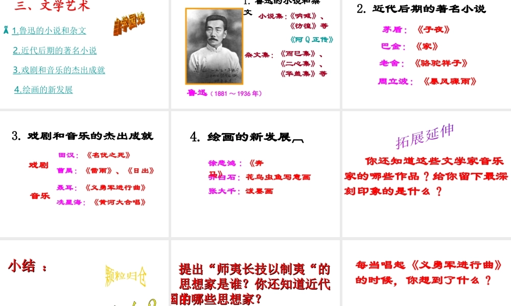 八年级历史上册 第24课 近代思想、教育和文艺课件1 岳麓版-岳麓级上册历史课件