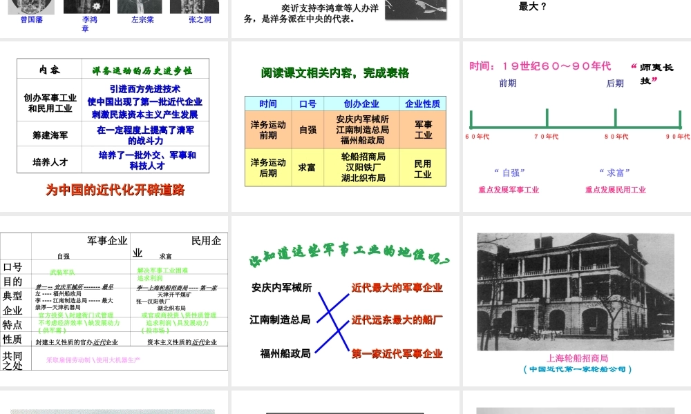 八年级历史上册 第5课 洋务运动课件1 岳麓版-岳麓级上册历史课件