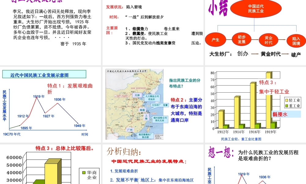 八年级历史上册 第6单元 第20课 近代民族工业的发展教学课件 中华书局版-中华书局版初中八年级上册历史课件