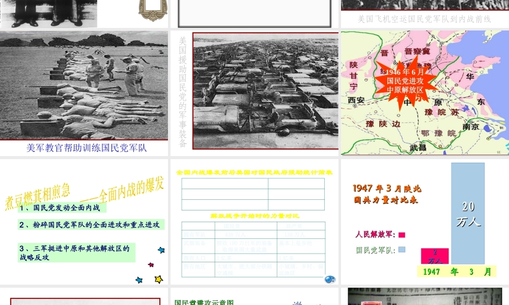 八年级历史上册 第6单元 人民解放战争（——）第19课 内战爆发课件 中图版-中图版初中八年级上册历史课件