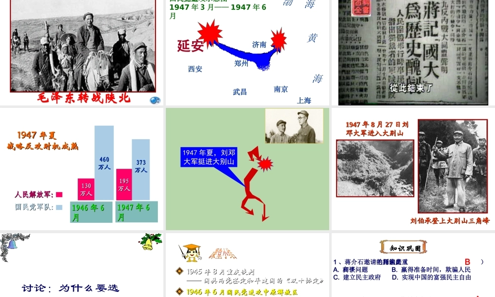 八年级历史上册 第6单元 人民解放战争（——）第19课 内战爆发课件 中图版-中图版初中八年级上册历史课件