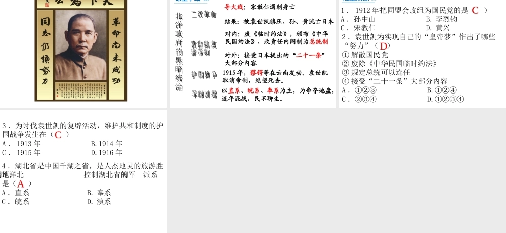 八年级历史上册 第9课 袁世凯独裁统治与军阀混战课件2 北师大版-北师大级上册历史课件