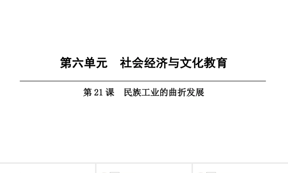 八年级历史上册 第6单元 社会经济与文化教育 第21课 民族工业的曲折发展课件 北师大版-北师大版初中八年级上册历史课件