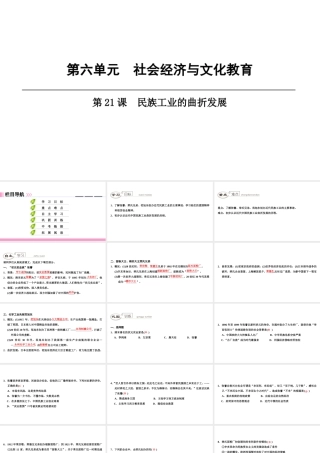 八年级历史上册 第6单元 社会经济与文化教育 第21课 民族工业的曲折发展课件 北师大版-北师大级上册历史课件