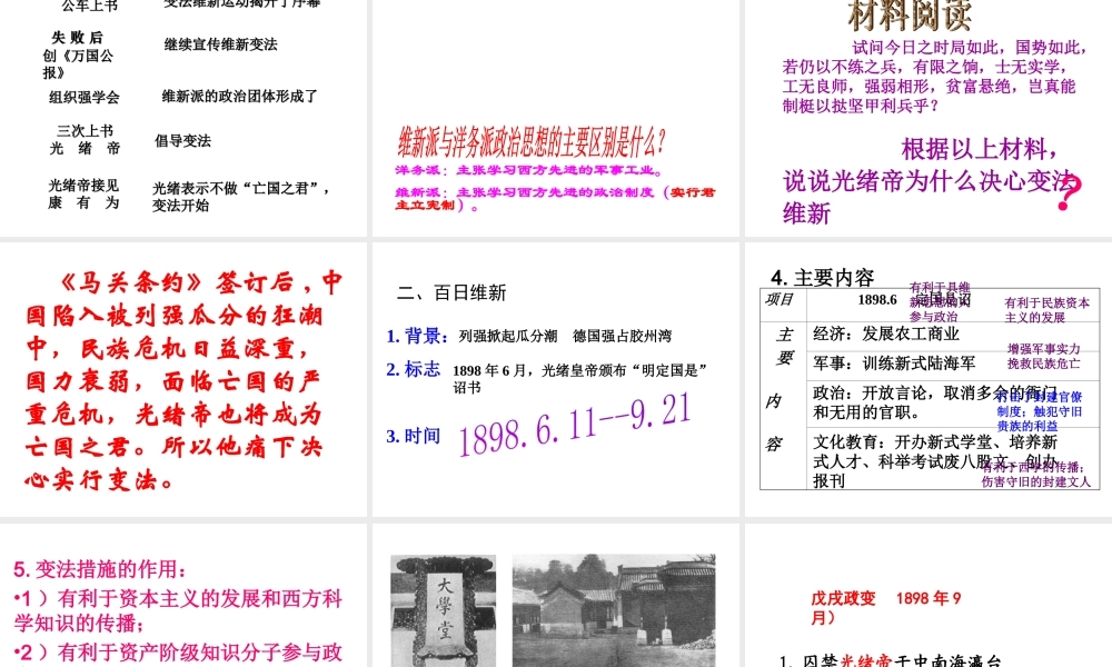 八年级历史上册 第6课 戊戌变法课件1 岳麓版-岳麓级上册历史课件