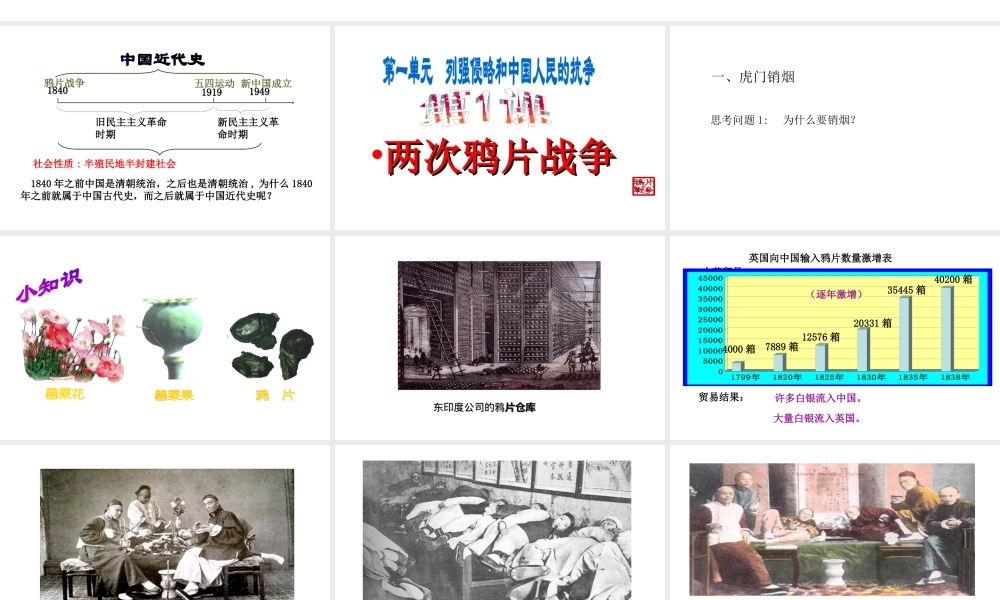 八年级历史上册 第一单元 第1课 两次鸦片战争课件 华东师大版-华东师大级上册历史课件