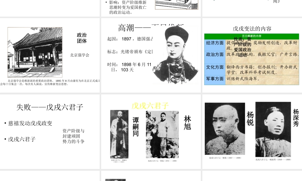 八年级历史上册 第6课 戊戌变法课件2 川教版-川教级上册历史课件