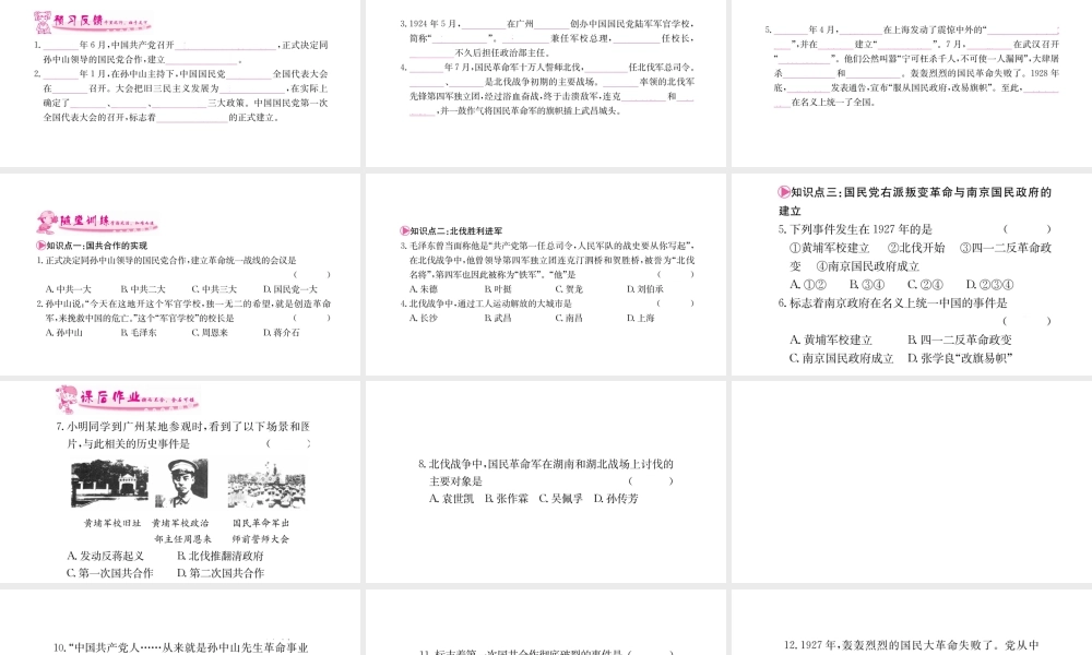 八年级历史上册 第五单元 从国共合作到国共对峙 15 北伐战争课件 新人教版-新人教版初中八年级上册历史课件