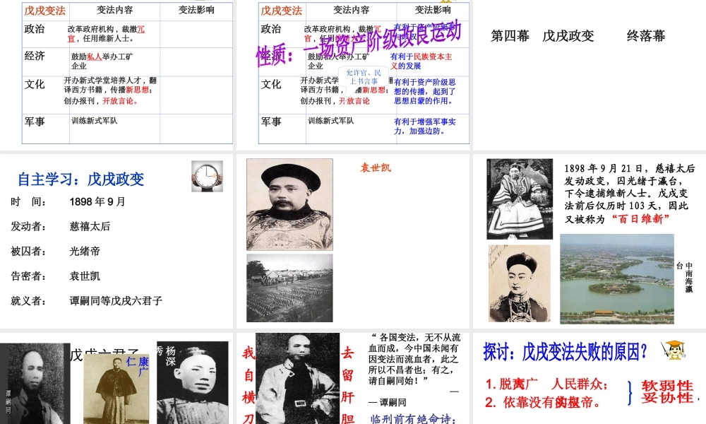 八年级历史上册 第7课 戊戌变法课件1 中华书局版-中华书局版初中八年级上册历史课件