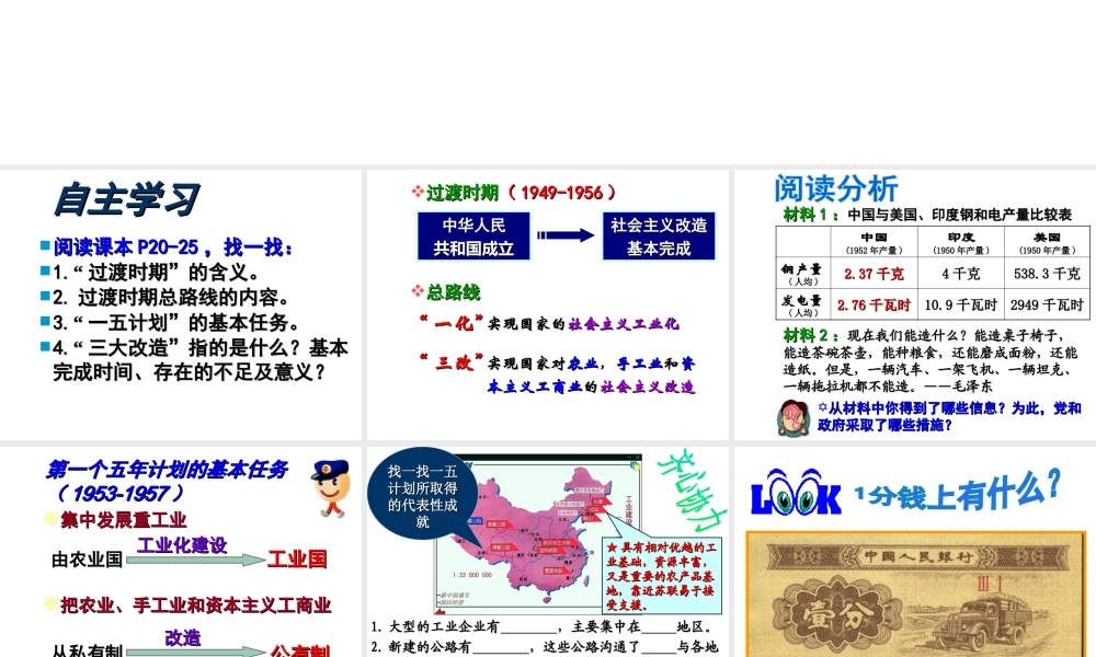 八年级历史下册 第一单元 第4课 社会主义制度的确立课件1 北师大版-北师大版初中八年级下册历史课件