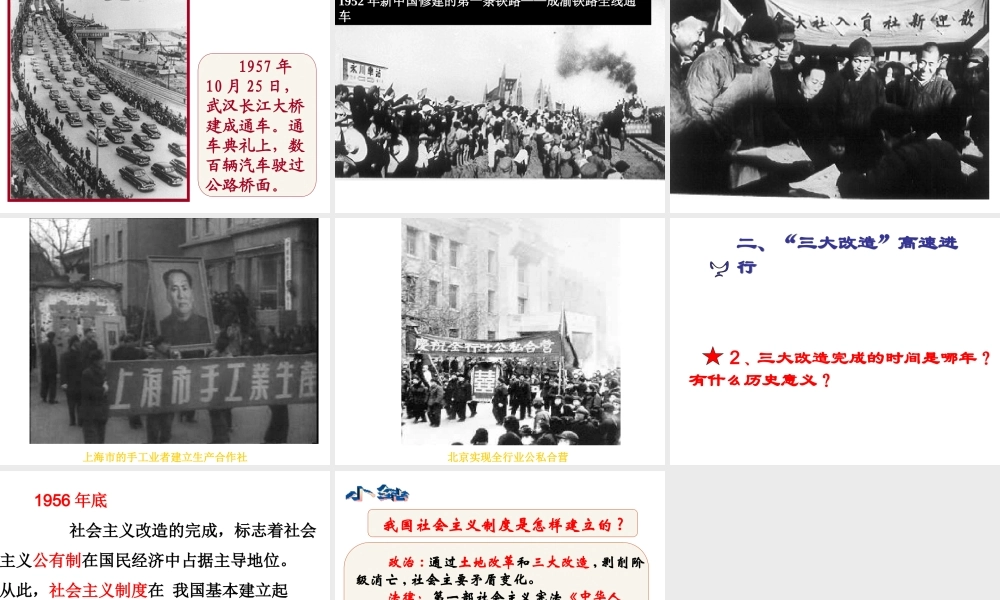 八年级历史下册 第一单元 第4课 社会主义制度的确立课件2 北师大版-北师大级下册历史课件