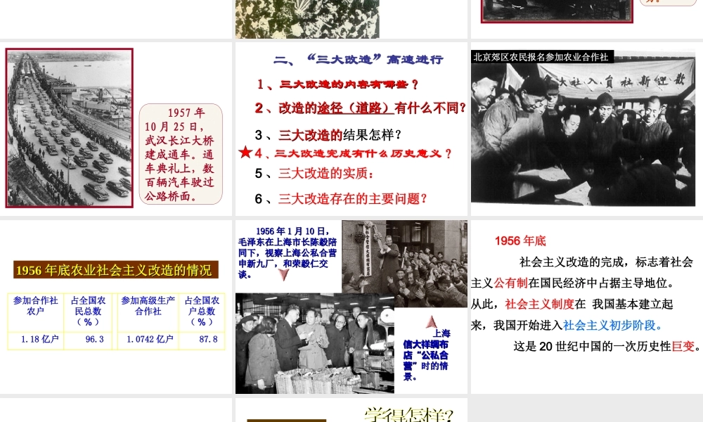 八年级历史下册 第一单元 第4课 社会主义制度的确立课件3 北师大版-北师大级下册历史课件