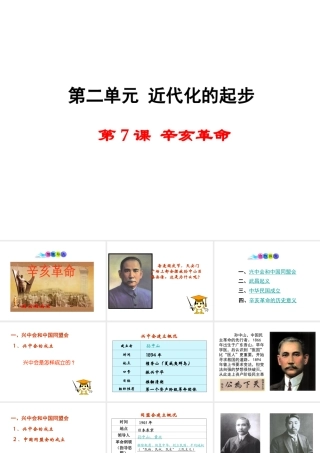 八年级历史上册 第7课 辛亥革命课件1 岳麓版-岳麓级上册历史课件