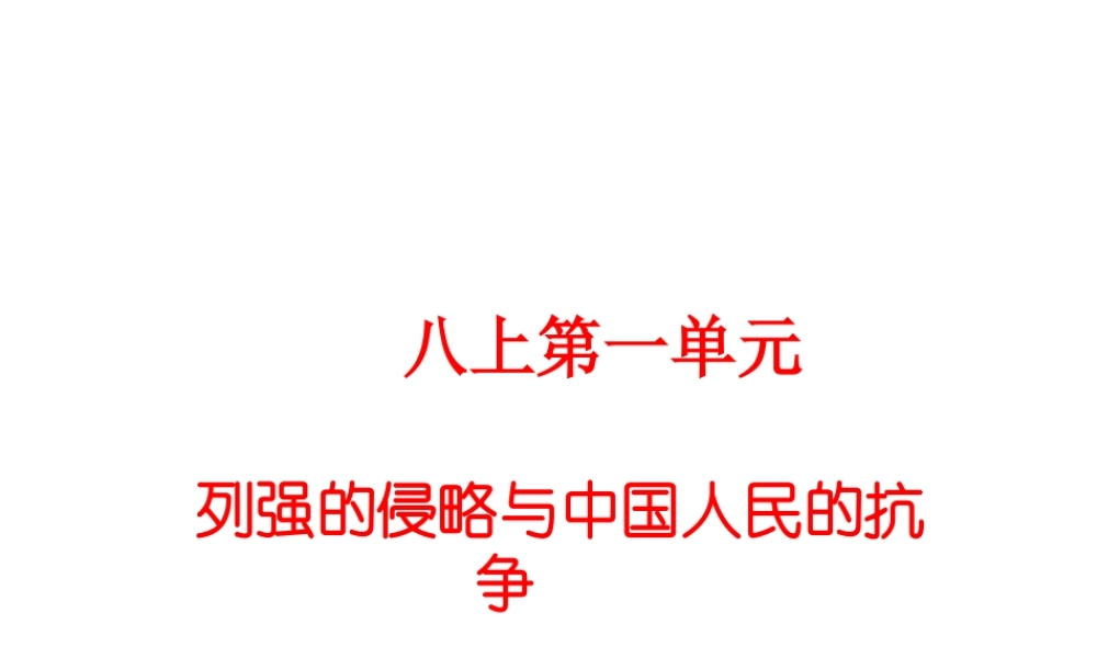 八年级历史上册 第一单元 列强的侵略与中国人民的抗争复习课件 北师大版-北师大版初中八年级上册历史课件