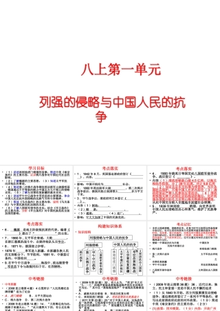八年级历史上册 第一单元 列强的侵略与中国人民的抗争复习课件 北师大版-北师大版初中八年级上册历史课件