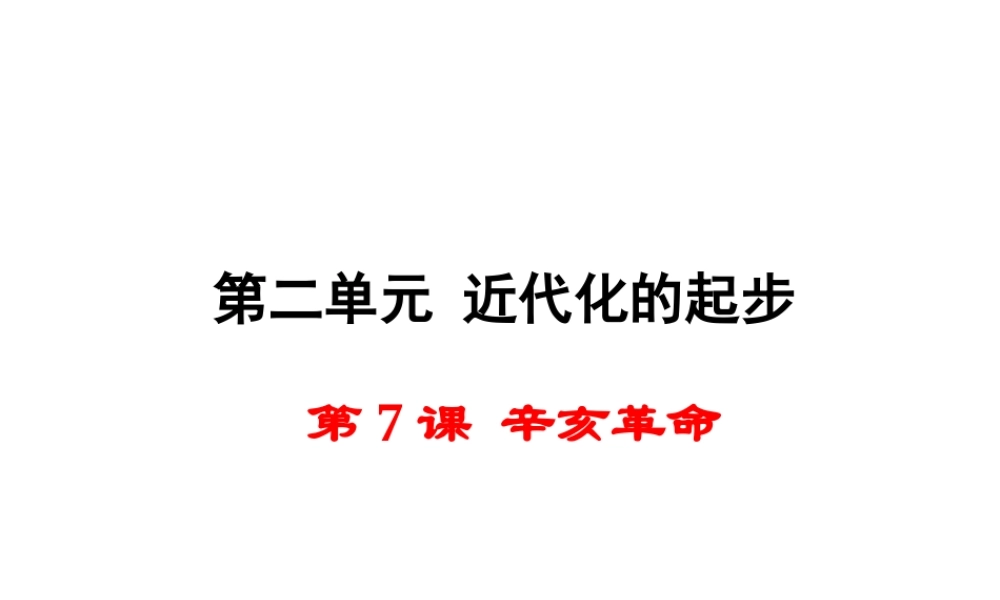 八年级历史上册 第7课 辛亥革命课件2 岳麓版-岳麓版初中八年级上册历史课件